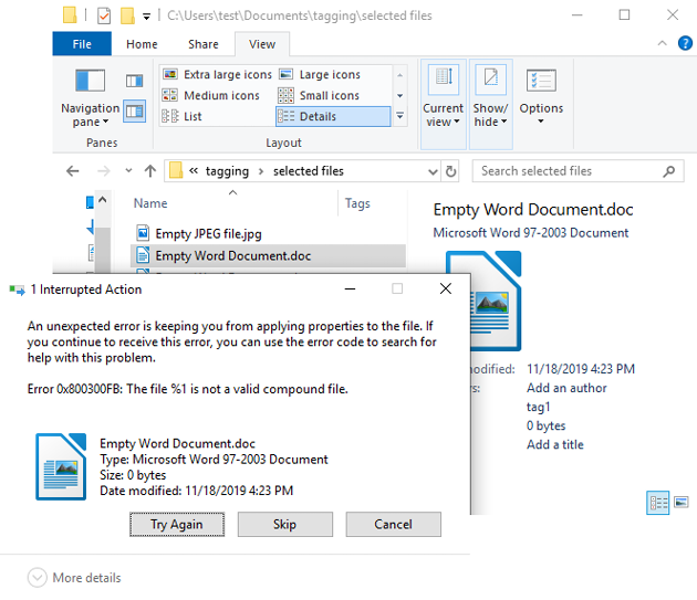 Tagging Files With Windows 10
